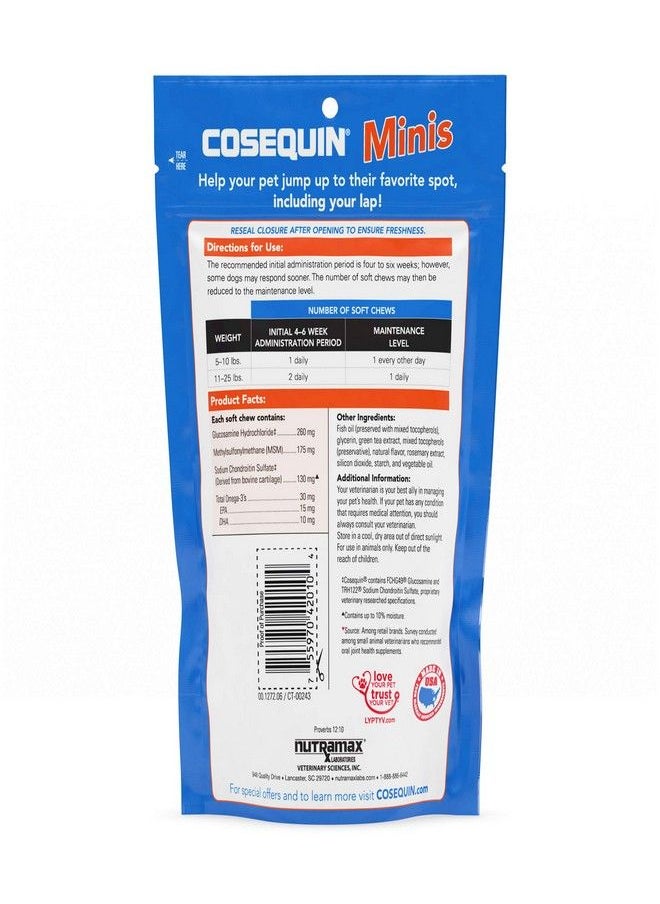 Nutramax Laboratories - Nutramax Cosequin Minis Maximum Strength Joint Health Supplement for Small Dogs - With Glucosamine, Chondroitin, MSM, and Omega-3, 45 Soft Chews - Image 1
