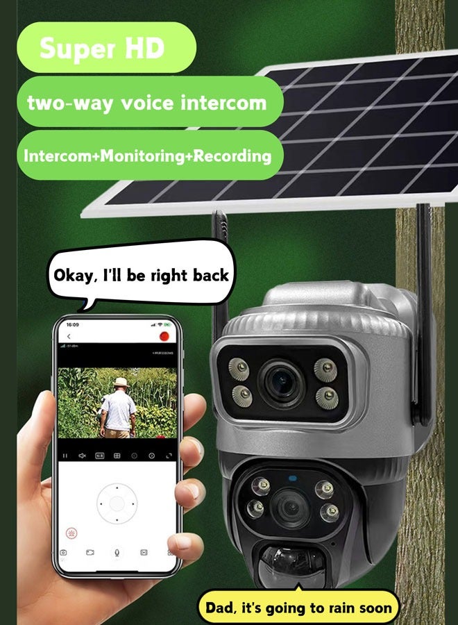 4G Security Camera 3MP Solar Monitoring Camera Mobile Remote Wireless Network Home Outdoor Night Vision - Image 5
