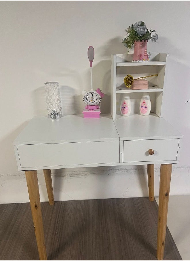 fashionhome Multifunction Upgraded Design One Drawer Vanity Makeup Glass Mirror Dressings Storage 15 mm Thickness Wood Sheet Table 80 x 40 x 111 cm  - Image 3
