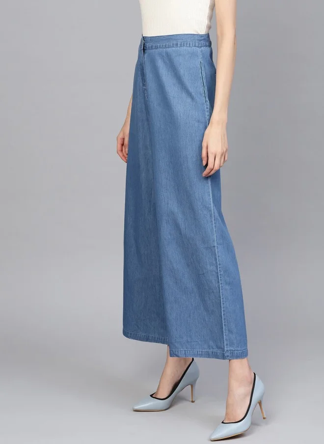 ساسافراس High-Rise Blue Denim Trousers for Women