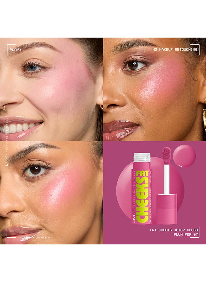 NYX PROFESSIONAL MAKEUP Fat Cheeks Juicy Blush, Liquid Blush, 12 HR Wear,Plum Pop - Image 4