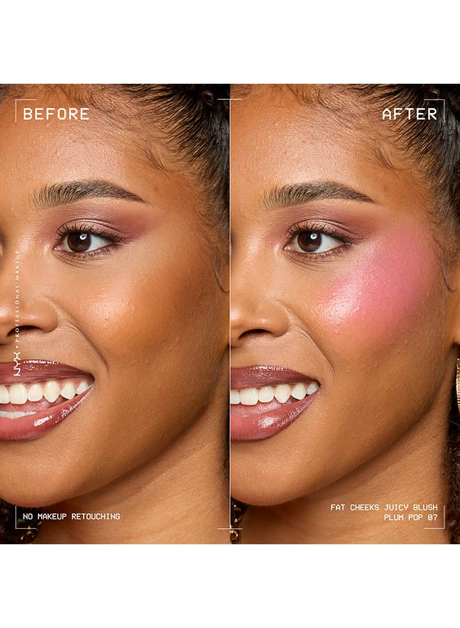 NYX PROFESSIONAL MAKEUP Fat Cheeks Juicy Blush, Liquid Blush, 12 HR Wear,Plum Pop - Image 2