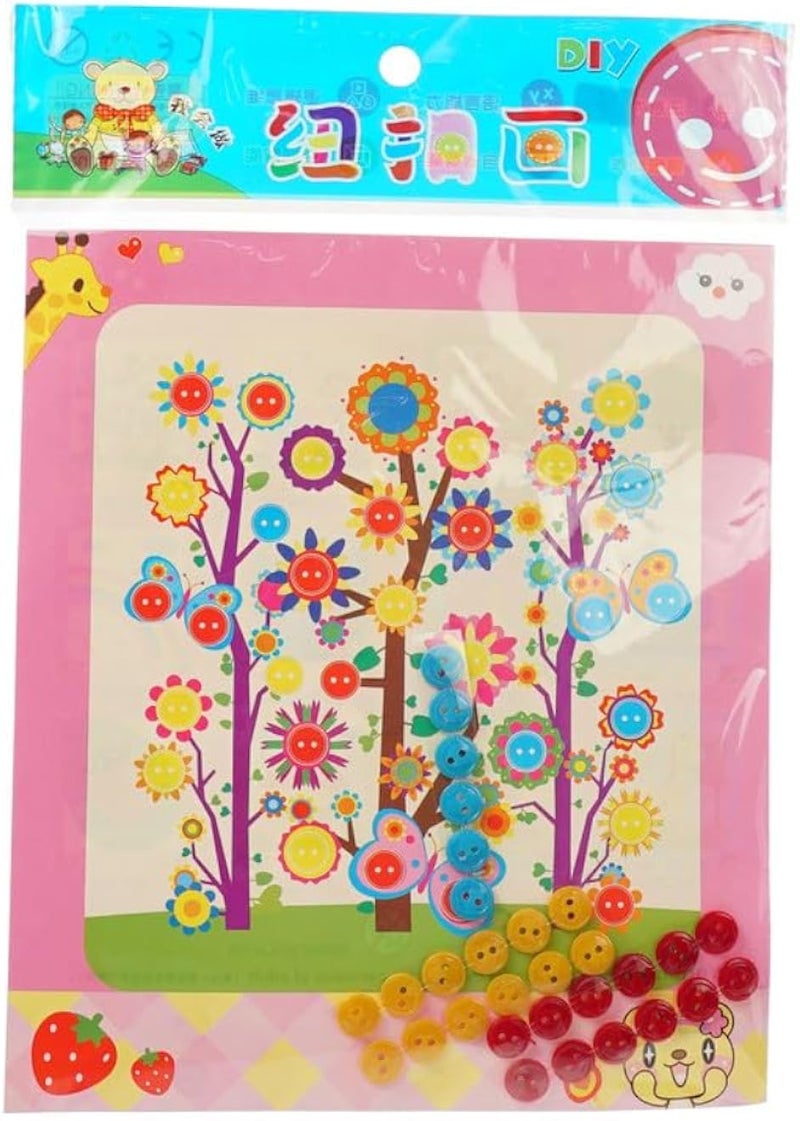 Flower Painting Button Painting 12 * 19 CM For Girls - Multi Color