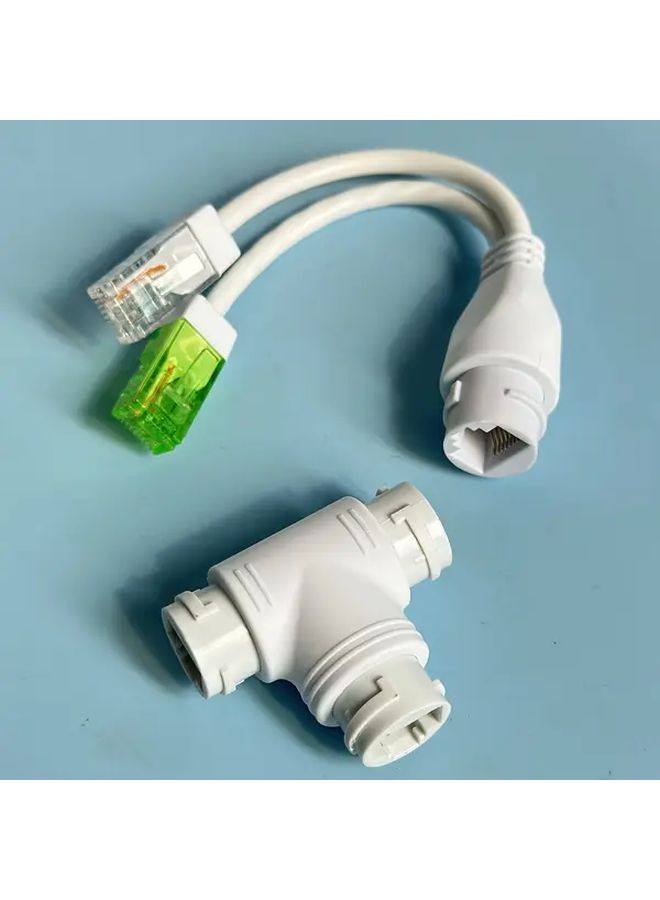 POE Combiner Ethernet Splitter 1 to 2 Ports White For Security Camera System - Image 3