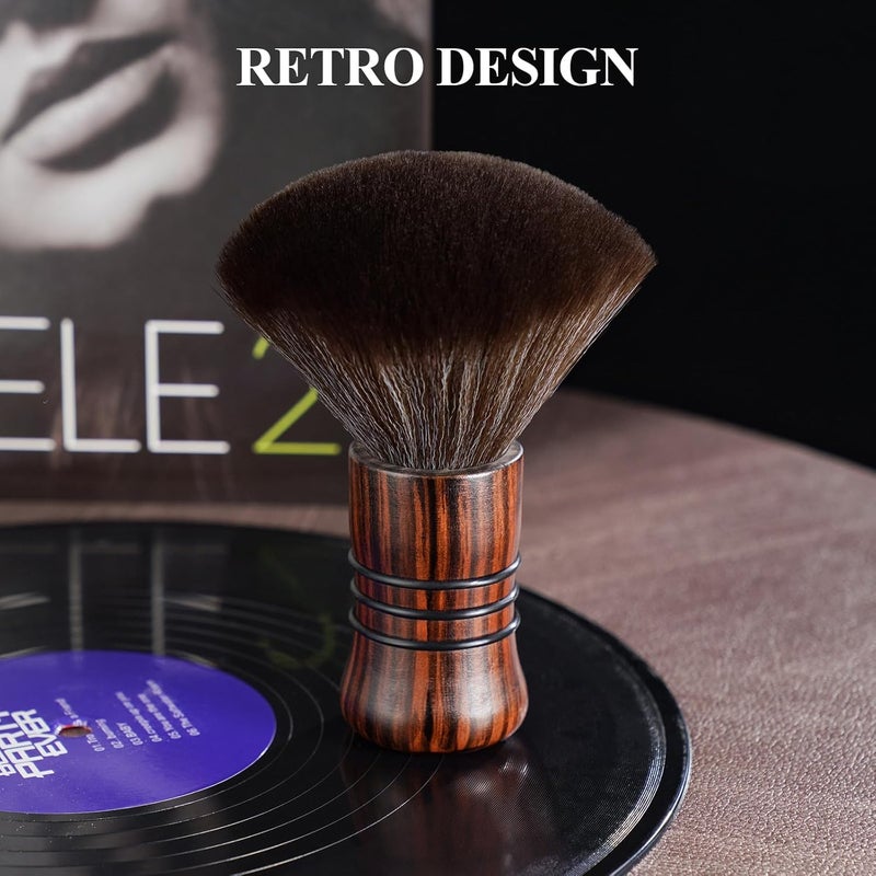 NiHome Large Vinyl Record Cleaning Brush, Anti-Static Soft LP Record Cleaner, Ultra-Fine Fiber Bristles Vinyl Dust Remover Brush, Safe for Vinyl LP CD Album, Beech Wood Handle Retro Design (Red/Black) Trendy natural tone options - Image 5