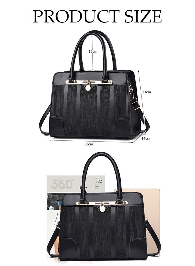 DUNISO Women's Vintage Tote Bag Handbags with Large Capacity Faux Leather Shoulder Bag Ladies Fashion Designer Satchel Crossbody Bag with Detachable Strap for Ladies - Image 4