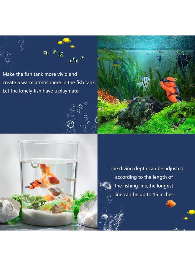 onesimcr Floating Fish Tank Decorations, Aquarium Decorations, Lovely Diver Fish Tank Decorations, Floating Device Fish Tank Accessories，Suitable for All Kinds of Fish Tanks(Orange) - Image 2