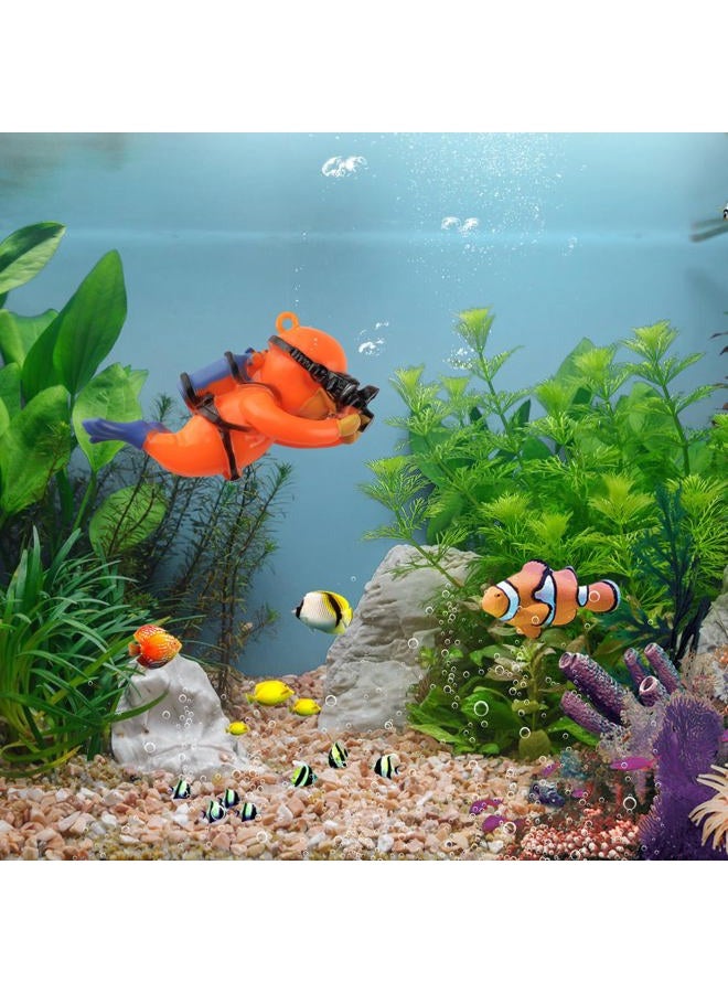 onesimcr Floating Fish Tank Decorations, Aquarium Decorations, Lovely Diver Fish Tank Decorations, Floating Device Fish Tank Accessories，Suitable for All Kinds of Fish Tanks(Orange) - Image 5