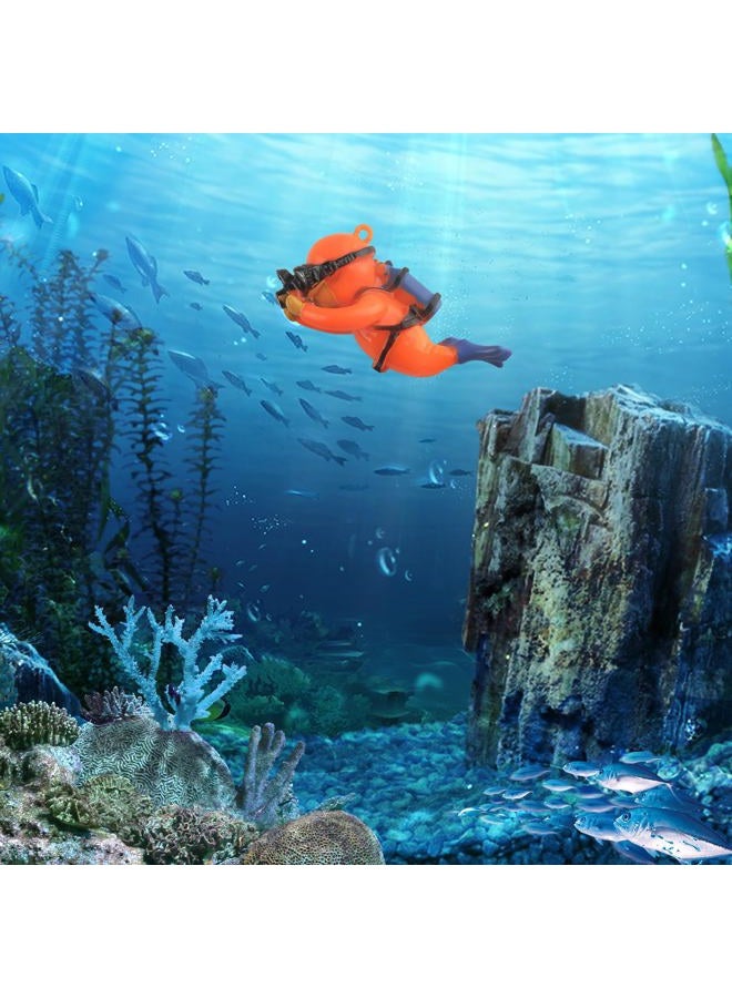 onesimcr Floating Fish Tank Decorations, Aquarium Decorations, Lovely Diver Fish Tank Decorations, Floating Device Fish Tank Accessories，Suitable for All Kinds of Fish Tanks(Orange) - Image 4