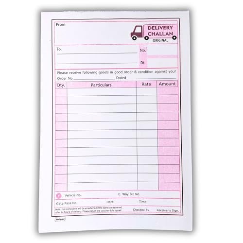 NEELGAGAN Delivery Challan, No.1 Triplicate 100 Printed + 50 Plain (3 Pages 1 Set) with Carbon (10.0 cm x 17.0 cm) Pack of-5 - Image 3