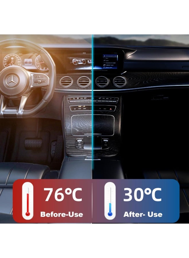 واقي شمس للزجاج الأمامي، عاكس للأشعة فوق البنفسجية سميك مكون من 5 طبقات، قابل للطي على شكل أكورديون، غطاء واقي للزجاج الأمامي للسيارة، يحافظ على برودة سيارتك، إكسسوارات داخلية للسيارات (190 × 257 سم) - Image 2