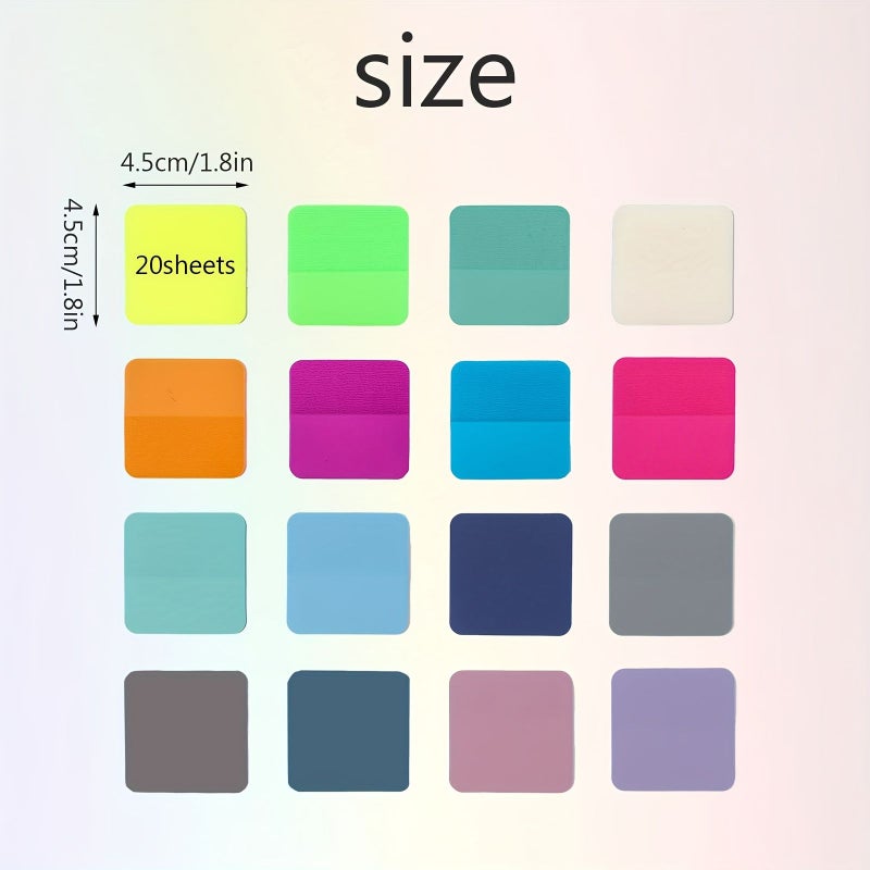 Round 16pcs 320 Sheets Semi-Transparent Colored Sticky Notes Square Transparent Index Tabs High Quality Reusable Stickers Easy To Organize For Annotating Books Notebooks Office And School Supplies - Image 5