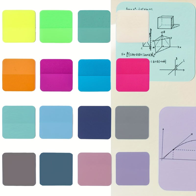 Round 16pcs 320 Sheets Semi-Transparent Colored Sticky Notes Square Transparent Index Tabs High Quality Reusable Stickers Easy To Organize For Annotating Books Notebooks Office And School Supplies - Image 2