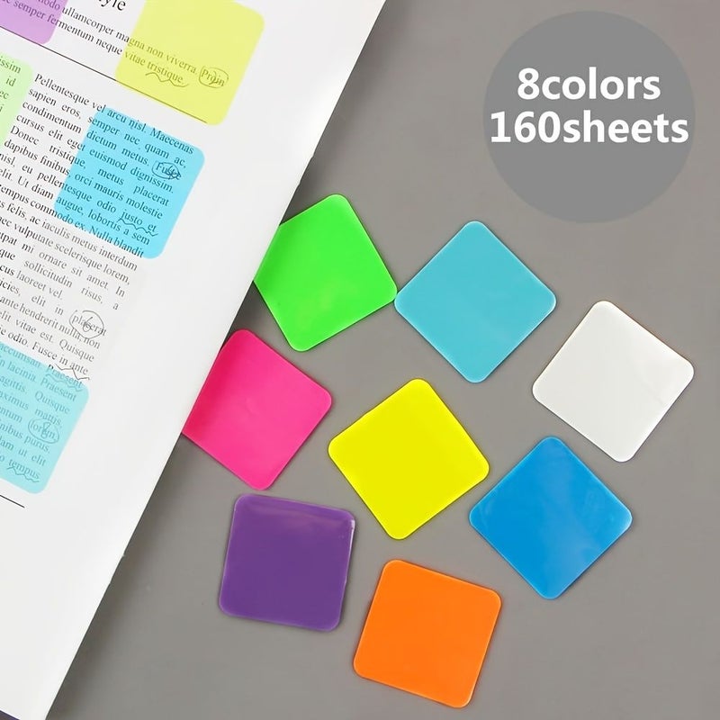 Round 16pcs 320 Sheets Semi-Transparent Colored Sticky Notes Square Transparent Index Tabs High Quality Reusable Stickers Easy To Organize For Annotating Books Notebooks Office And School Supplies - Image 4