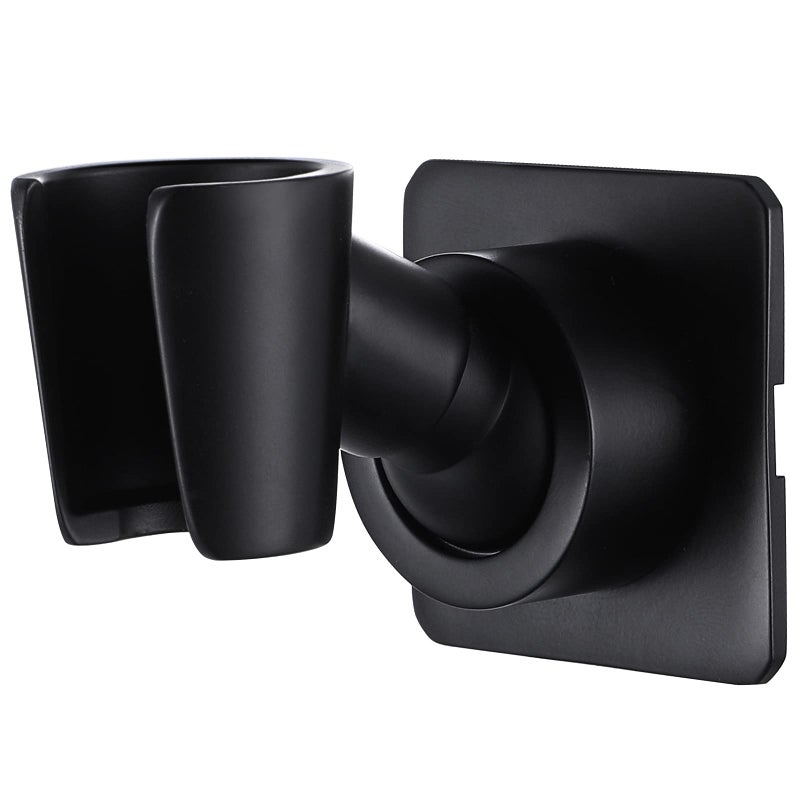 YDmeet Shower Head Holder All Meta lHandheld Shower Wand Bracket Adhesive Shower Wall Mount Holder Brass Shower Spray Holder Black, Drill Free Glue Installation - Image 1