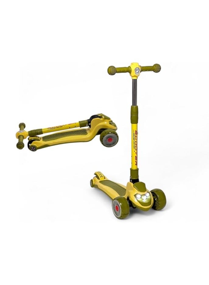 البدر سكوتر يدوي من البدر، سكوتر توازن مصنوع من بلاستيك PVC بارتفاع قابل للتعديل وقابل للطي، سكوتر بثلاث عجلات للاطفال للبنات والاولاد في الهواء الطلق، سكوتر يدوي للاطفال من عمر 2-10 سنوات - Image 1