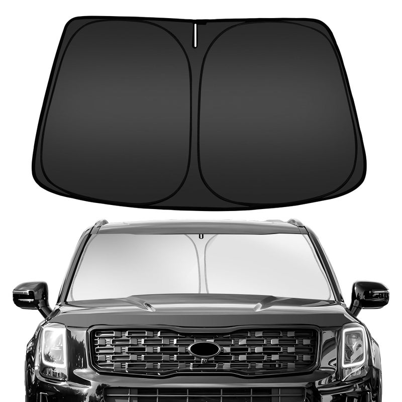 ARISMOTOR Windshield Sun Shade for Kia Telluride 20202025 Custom Fit Foldable Front Window Sunshade Sun Visor Protector Block UV Rays Keep Your Car Cooler