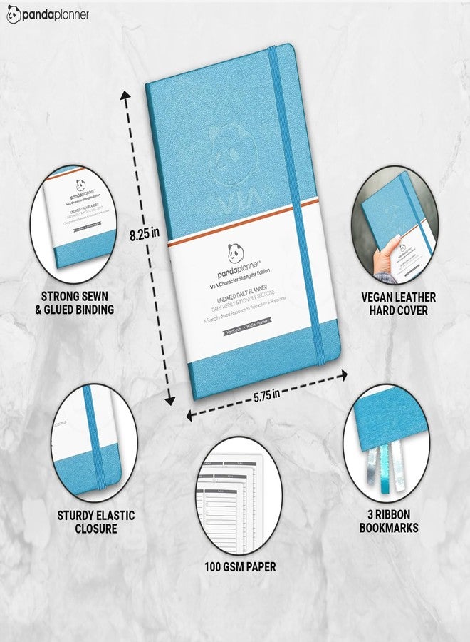 Panda Planner 2026 Undated Daily Planner 90 Day Planner - 3-Month Goal Setting & Productivity Journal - VIA Strength-Based Happiness & Organization Planner - Weekly & Monthly Agenda - 5.75" x 8.25" Hardcover Light Blue - Image 5