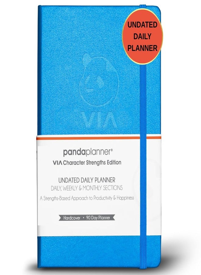 Panda Planner 2026 Undated Daily Planner 90 Day Planner - 3-Month Goal Setting & Productivity Journal - VIA Strength-Based Happiness & Organization Planner - Weekly & Monthly Agenda - 5.75" x 8.25" Hardcover Light Blue - Image 1