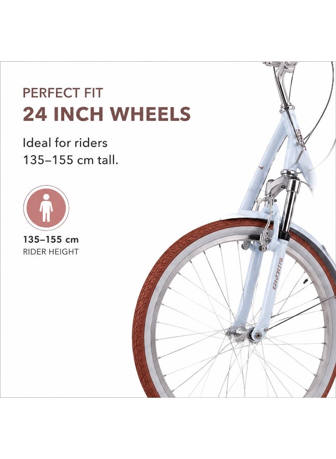Spinn Uptown 7D Women's Step 24-Inch Bike | 24-Inch Wheel Size | Adjustable Seat | Arctic Blue - Image 4