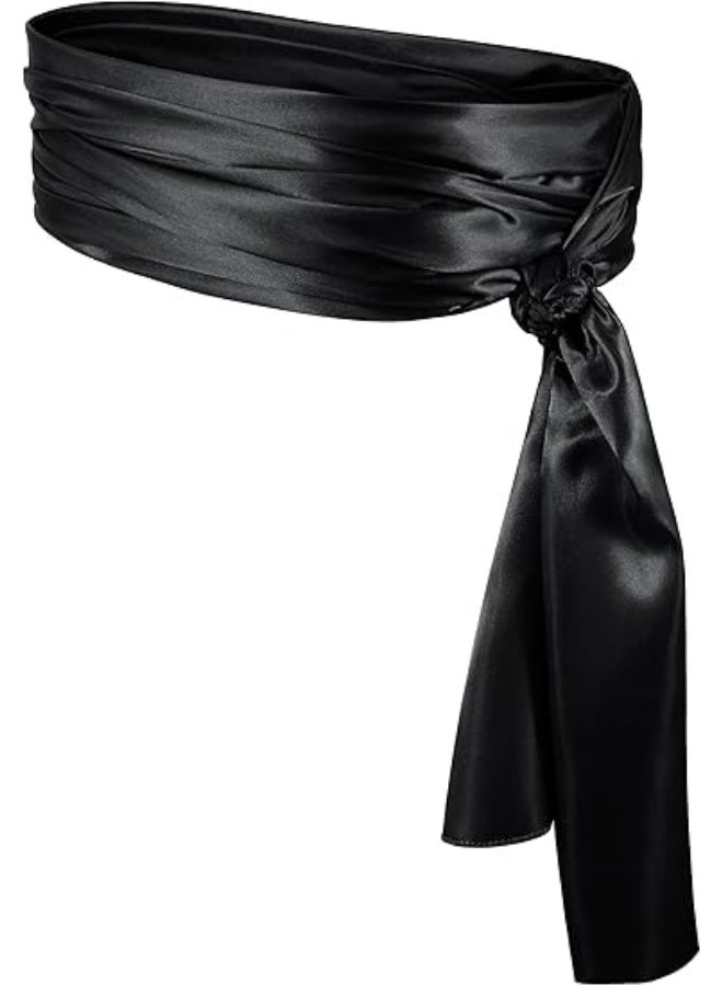 مجموعة اكسسوارات زي القراصنة للنساء | وشاح للرأس وقبعة ووشاح وحزام زي تنكري مع عقد من الستانلس ستيل - Image 4