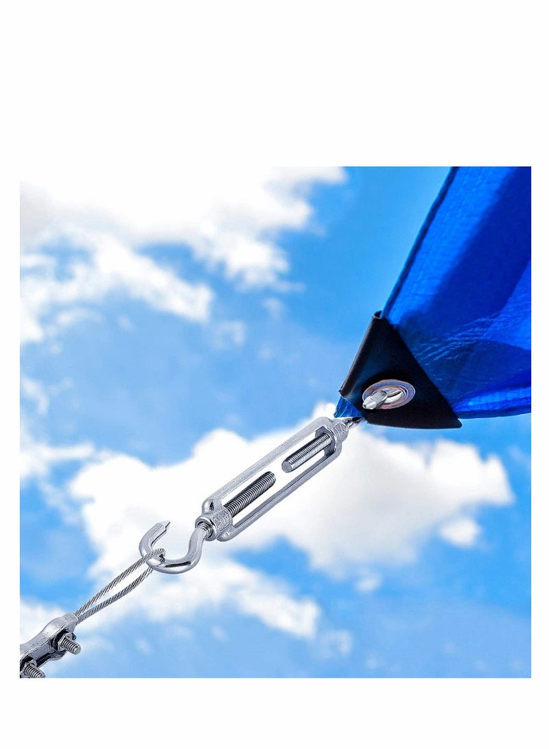 Barakah 47pcs Triangle & Rectangle Shade Sail Hardware Kit 6 Inches 304 Marine Stainless Steel Sun Shade Sail Installation Hardware Kit with 50ft Wire Rope for Sun Shade Sail in Outdoor Patio Lawn Garden - Image 3