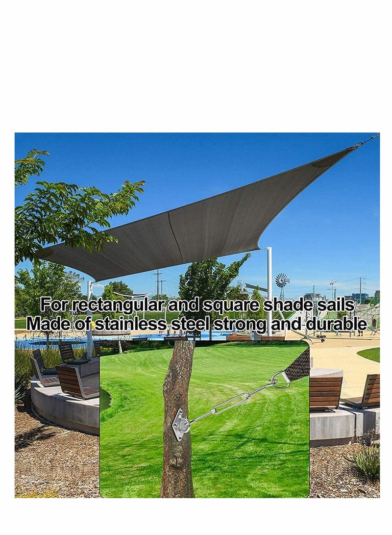 Barakah 47pcs Triangle & Rectangle Shade Sail Hardware Kit 6 Inches 304 Marine Stainless Steel Sun Shade Sail Installation Hardware Kit with 50ft Wire Rope for Sun Shade Sail in Outdoor Patio Lawn Garden - Image 2