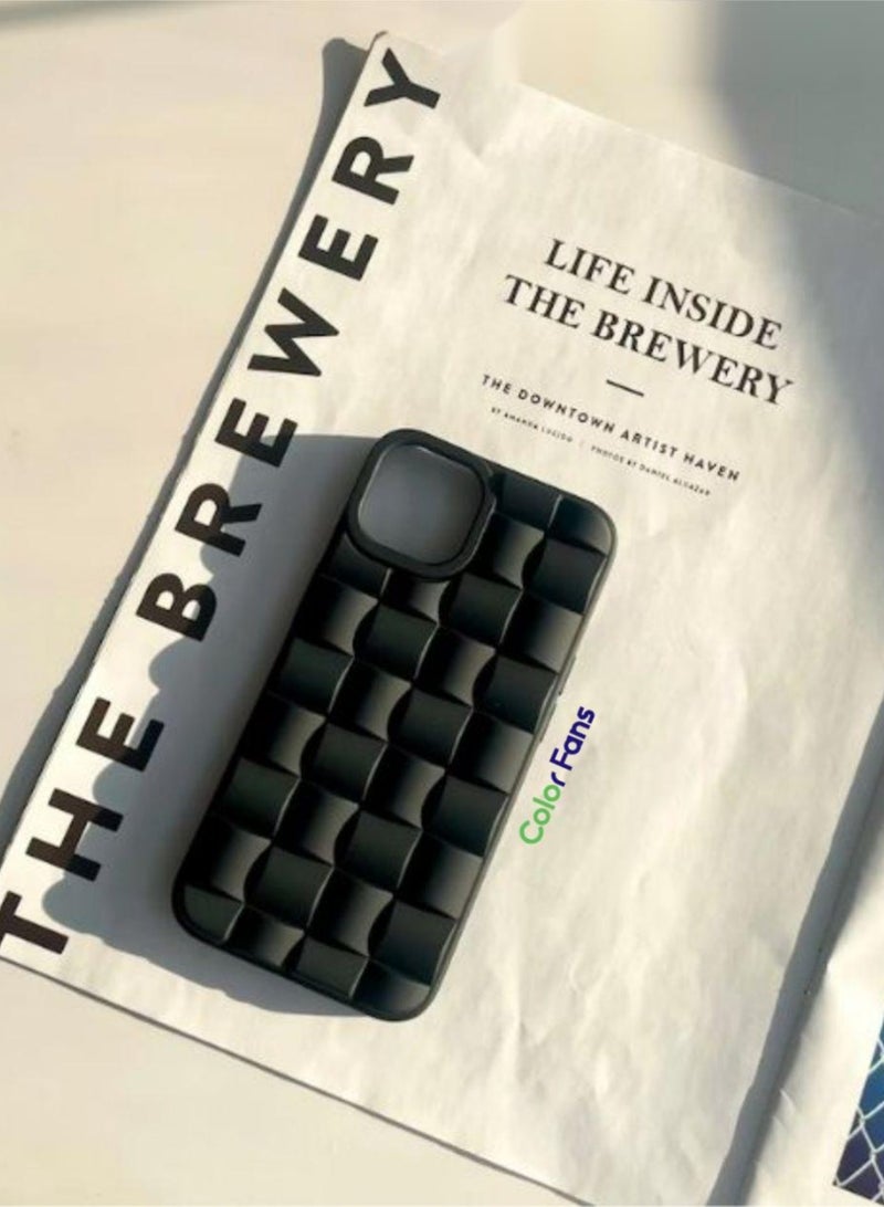 Color Fans Light Black Weave Case for iPhone 13/14 Shell - Image 1