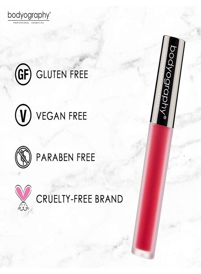 Bodyography Matte Lip Lava Liquid Lipstick (Regal): Rose Red Salon Makeup Long-Wearing Lipstick with Soft Opaque Finish - Image 2