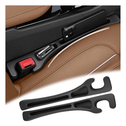 VKQTS 2PCS Car Seat Gap Filler Organizer2026 Upgraded Car Seat Gap Plug with Storage Slot Seats Belt Holes as Phone HolderUniversal No Drop Seats Guard for Cars Interior Accessories - Image 1