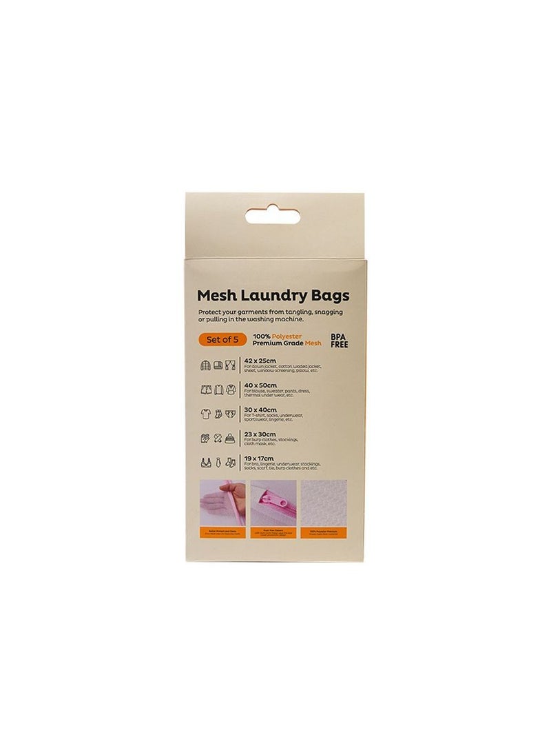 Homesmiths Mesh Laundry Bag Set of 5 Pieces - Image 2