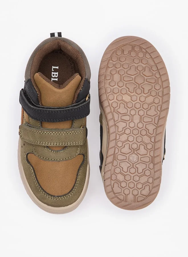 LBL by Shoexpress Boy's Panelled High Cut Sneakers with Hook and Loop Closure