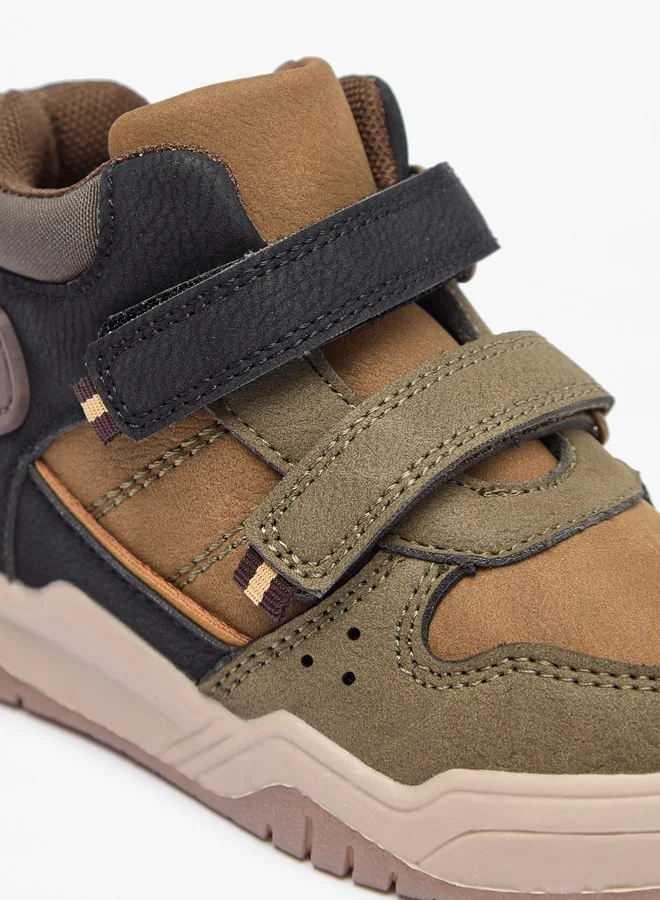 LBL by Shoexpress Boy's Panelled High Cut Sneakers with Hook and Loop Closure