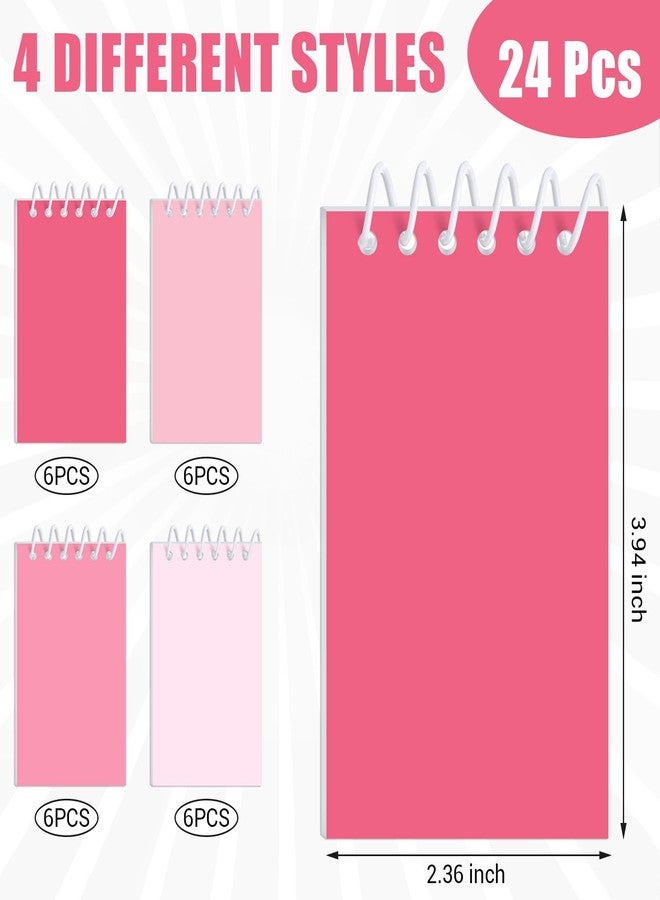 Epakh 24 Pcs Student Gift Bulk Pocket Spiral Notebook Memo Pads Mini Blank Pocket Notebooks 20 Sheets Per Notebook for School Classroom Home Office Nurses(Pink) - Image 2