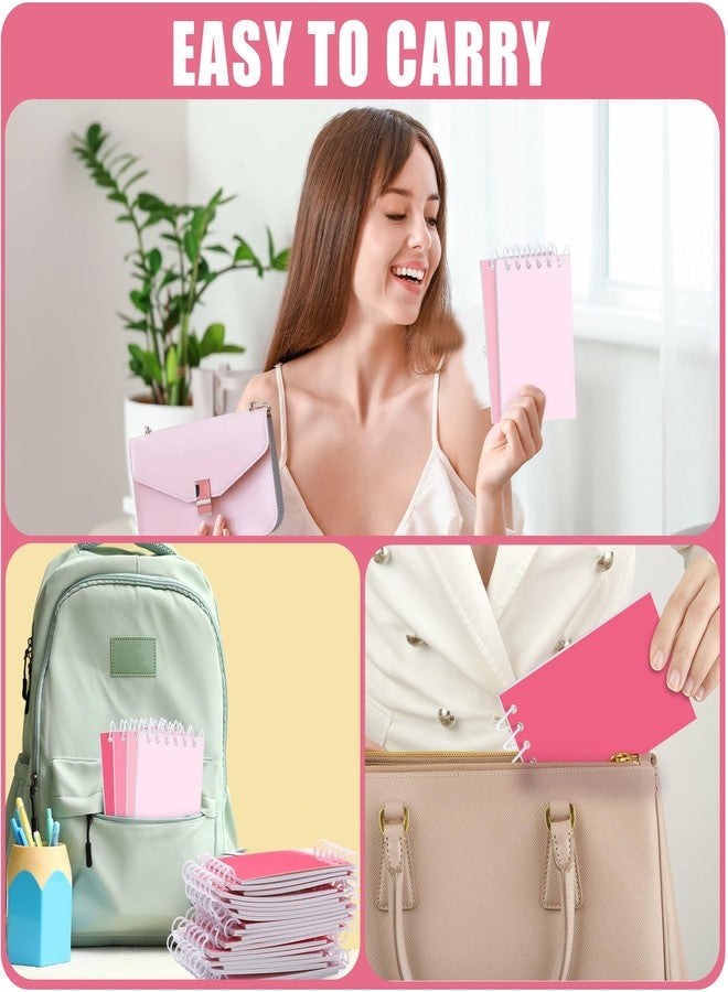 Epakh 24 Pcs Student Gift Bulk Pocket Spiral Notebook Memo Pads Mini Blank Pocket Notebooks 20 Sheets Per Notebook for School Classroom Home Office Nurses(Pink) - Image 4