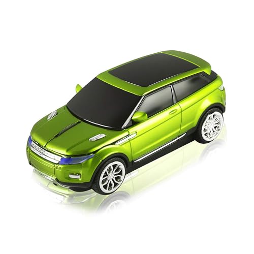 CHUYI Cool Sports Car Shape Wireless Optical Mouse 1600 DPI Cordless Office School Mice with USB Receiver for PC Computer Laptop (Green-1 Pack) - Image 1