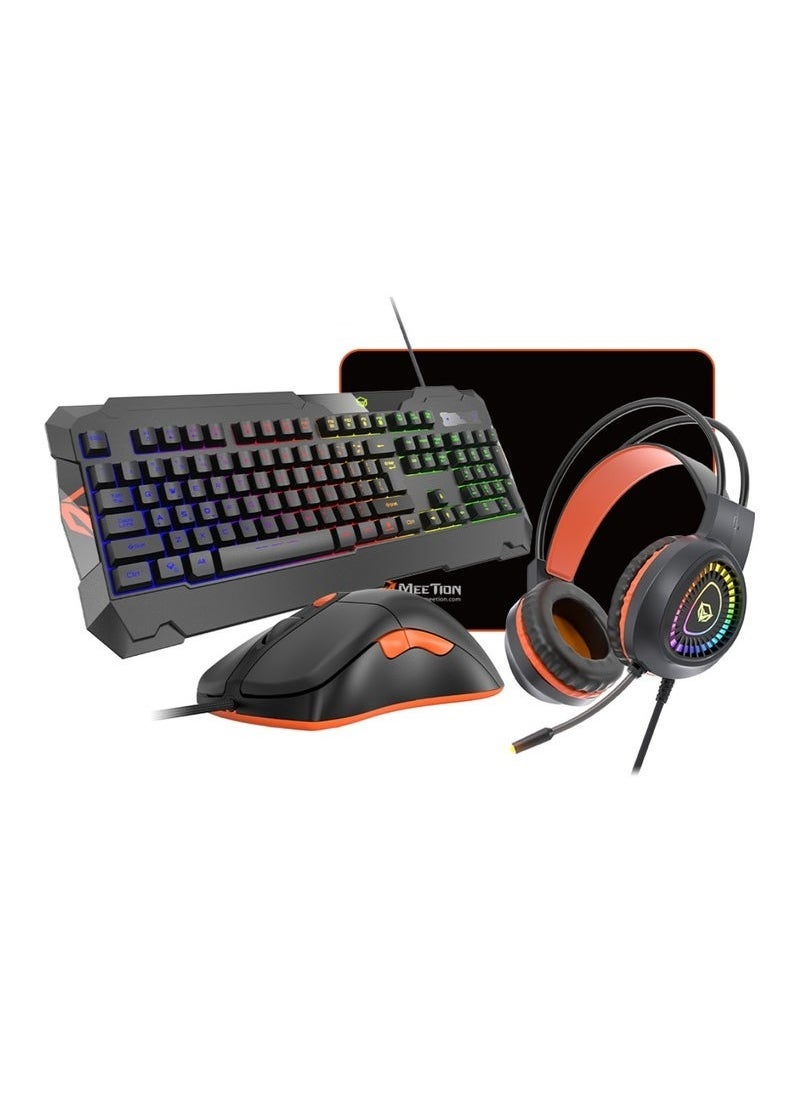 ELTRAZONE MT-C505 4 in 1 Gaming Combo Kit – Anti-Ghost RGB Mechanical Keyboard with 5+1 Programmable Buttons, 3200 DPI High Precision Gaming Mouse, Backlit Gaming Headphone with Omni-Directional Microphone, and Large High-Precision Mouse Pad for Pro Gamers  - Image 2