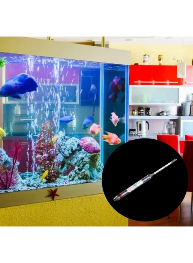 Aquarium Glass Hydrometer with Thermometer Coral Salinity Tester for Marine Saltwater Fish for Tank Mariculture Aquarium Heater Light Thermometers Gravel Pump Sand Decorations Air - Image 2
