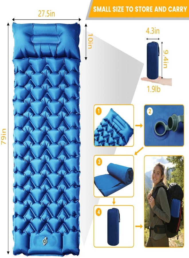 73Hours Sleeping Pad, Waterproof Sleeping Pad for Camping with Pillow Built-in Foot Pump, Inflatable Sleeping Mat for Travel Backpacking Hiking Sleeping Bag Tent, Outdoor Adventure Camp Gear - Image 5