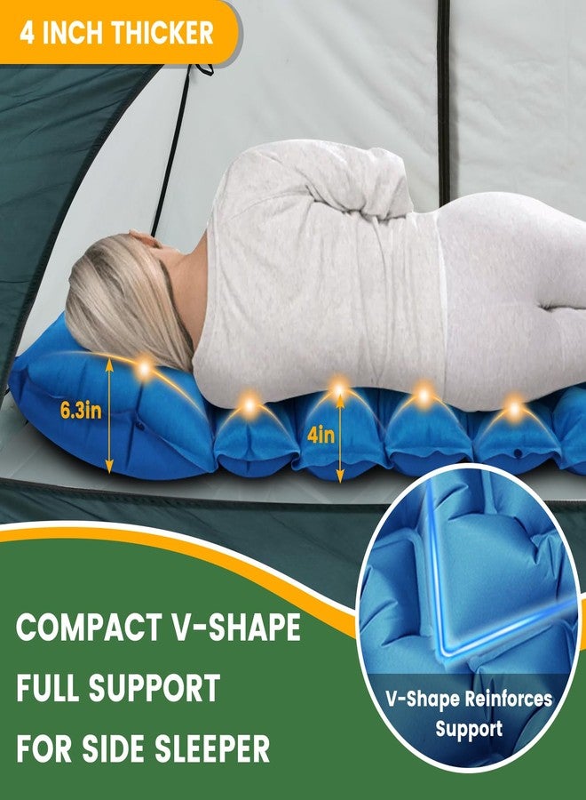 73Hours Sleeping Pad, Waterproof Sleeping Pad for Camping with Pillow Built-in Foot Pump, Inflatable Sleeping Mat for Travel Backpacking Hiking Sleeping Bag Tent, Outdoor Adventure Camp Gear - Image 2