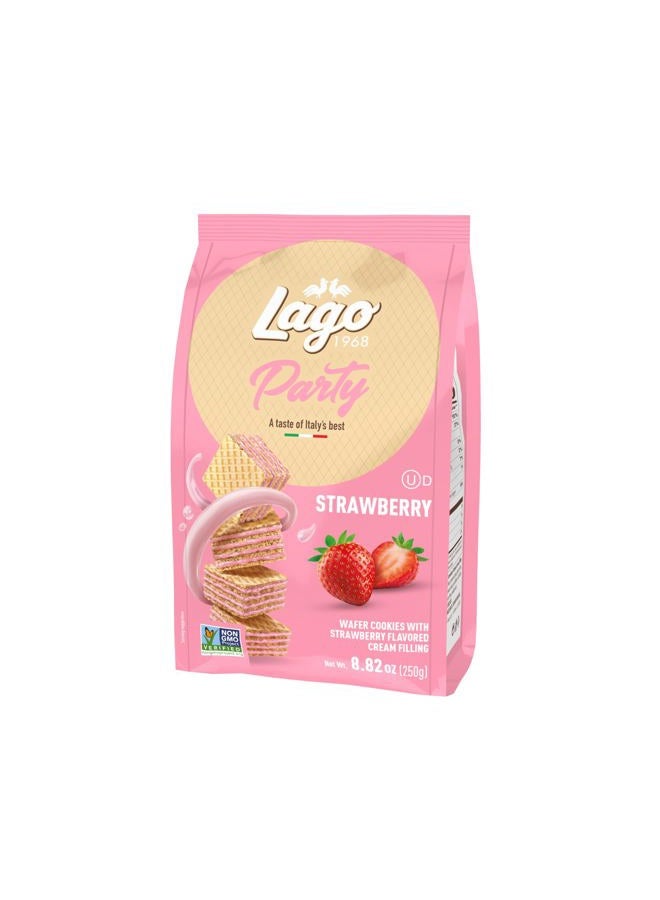 Lago Gastone Lago Party Wafers Cookies With Strawberry Cream Filling 8.82 oz, 250g (Pack of 2) (Strawberry, 2-Pack) - Image 2