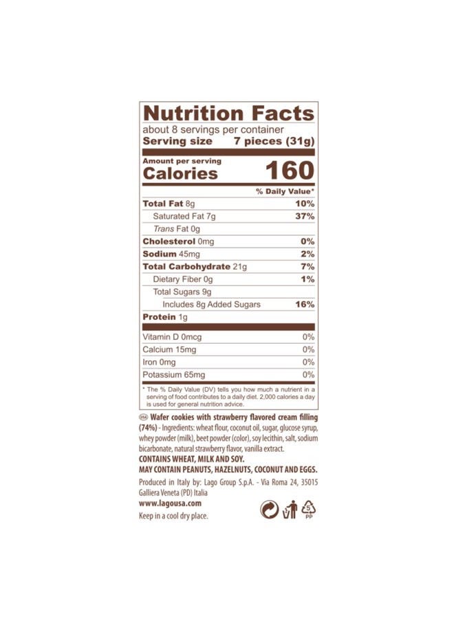 Lago Gastone Lago Party Wafers Cookies With Strawberry Cream Filling 8.82 oz, 250g (Pack of 2) (Strawberry, 2-Pack) - Image 4
