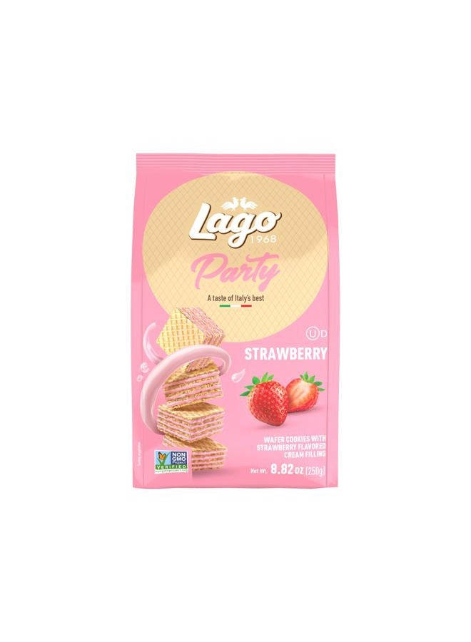 Lago Gastone Lago Party Wafers Cookies With Strawberry Cream Filling 8.82 oz, 250g (Pack of 2) (Strawberry, 2-Pack) - Image 3