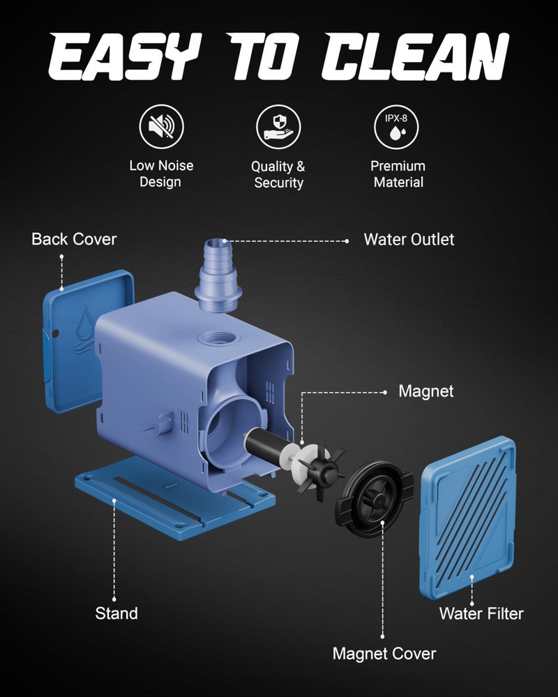 FEDUS 20 Watt Concealed Cooler Pump Water Pump, Submersible Pump For Aquarium, Fountain Pump, Cooler Water Pump, Cooler Water Pump, Fountain Motor Pump Small, aquarium water pump for Desert Air Cooler - Image 4