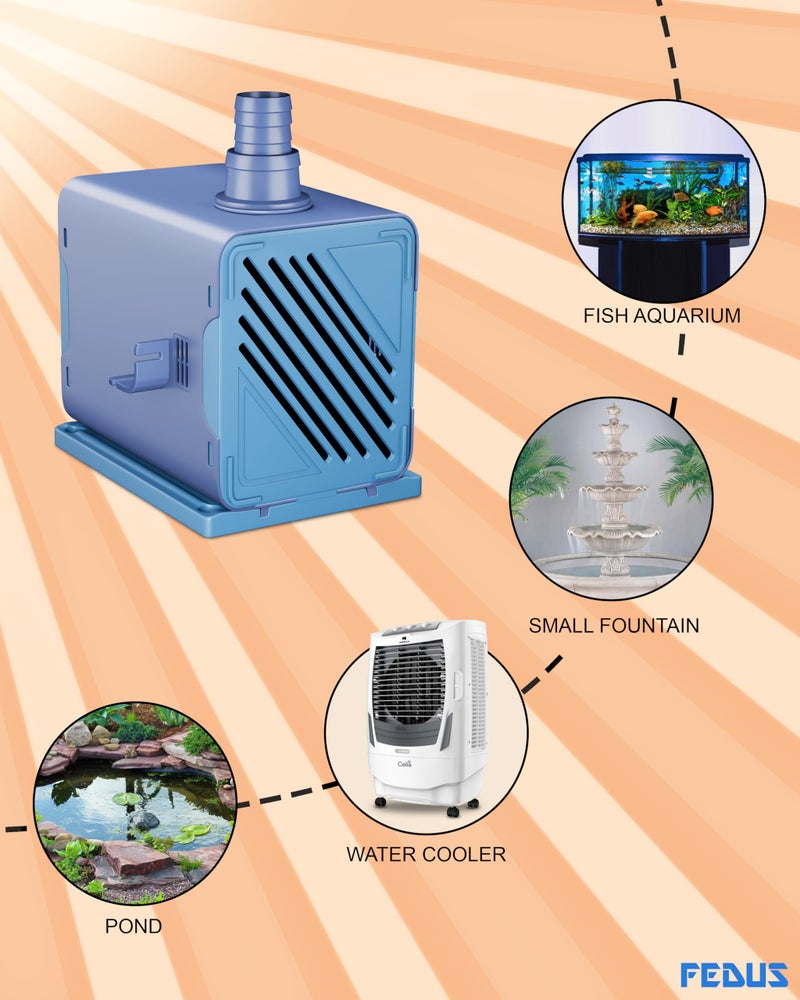 FEDUS 20 Watt Concealed Cooler Pump Water Pump, Submersible Pump For Aquarium, Fountain Pump, Cooler Water Pump, Cooler Water Pump, Fountain Motor Pump Small, aquarium water pump for Desert Air Cooler - Image 2