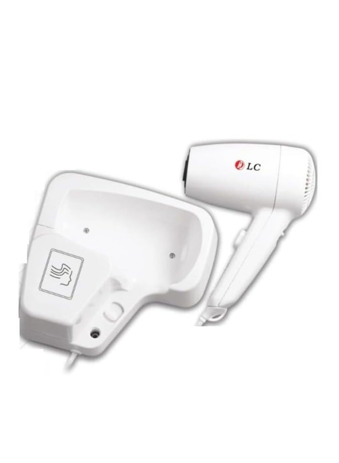 ال سي مجفف شعر مثبت على الحائط - صغير الحجم بقوة 1200 واط مع حامل ولمسة نهائية عالية الجودة - Image 3