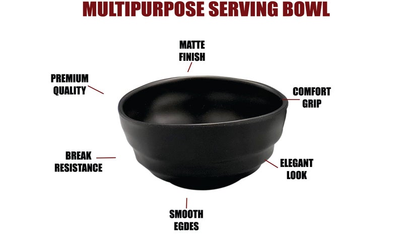 ZIDO 4 Pcs Multipurpose Melamine Serving Bowl with Spoons for Desserts, Cereal, Vegetable, Soup, Ice Cream, Gravies, Namkeen, Maggi, Pasta, Dry Fruits, etc - Image 2