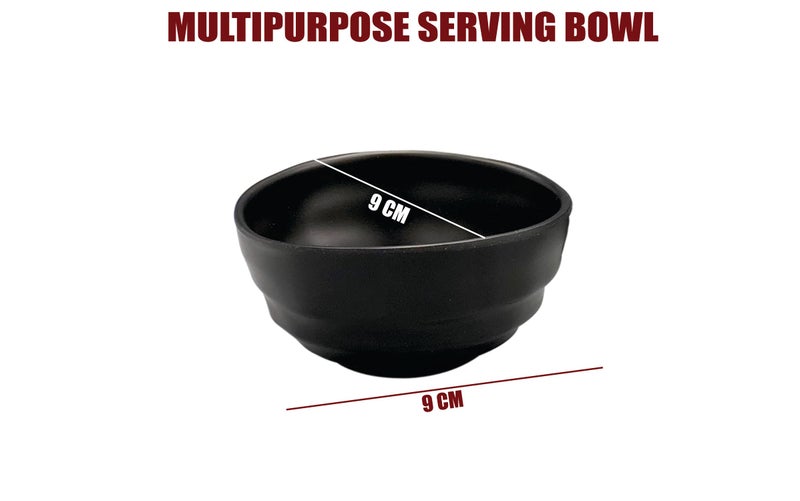ZIDO 4 Pcs Multipurpose Melamine Serving Bowl with Spoons for Desserts, Cereal, Vegetable, Soup, Ice Cream, Gravies, Namkeen, Maggi, Pasta, Dry Fruits, etc - Image 3