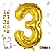 Smlpuame 40 inch Number Balloon 09 Gold Large Number 3 BalloonsDigital Balloons for Birthday Party Celebration Decorations Supplies Helium Foil Number Balloons for Wedding Anniversary - Image 3