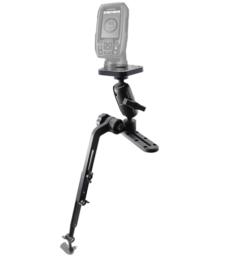 WINDFRD Kayak Fish Finder Mount with Transducer Mounting Arm, 1.5" Ball Marine Electronic Mount for Boat Track, Universal Mounting Plate, Compatible with Scotty, Lowrance, Garmin Fish Finders - Image 1